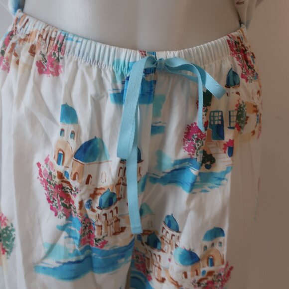 NWT Womens The Cat's Pajamas Santorini Luxe White Multi 2 Pc Set Top Bottom S - Picture 9 of 16